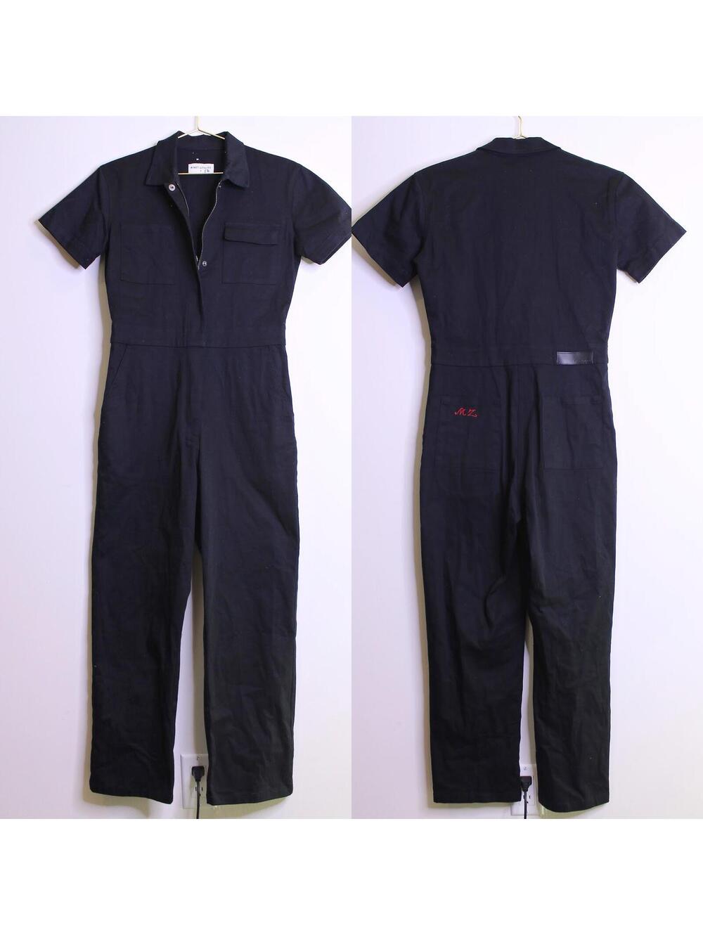 Rivet Utility Black Zip Up Jumpsuit - Small